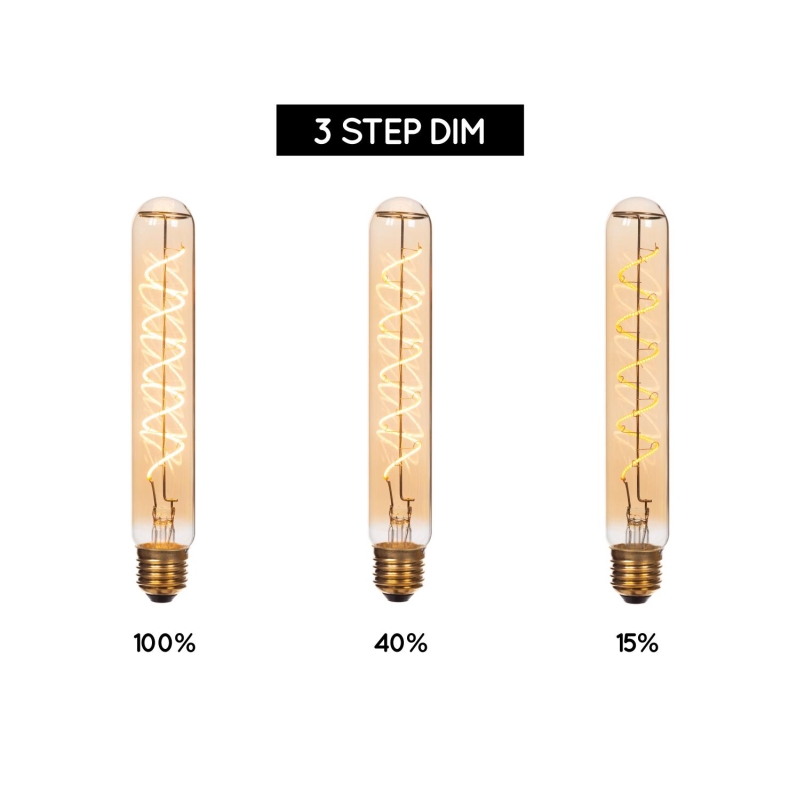 Lucide T32 - Filament bulb - Ø 3,2 cm - E27 - 1x4,9W 2200K - Amber